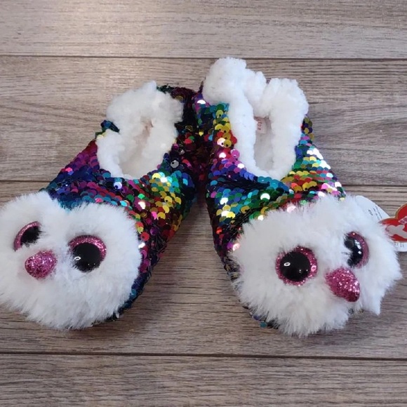 TY‎ Owl Fashion Slipper Socks - Picture 1 of 3